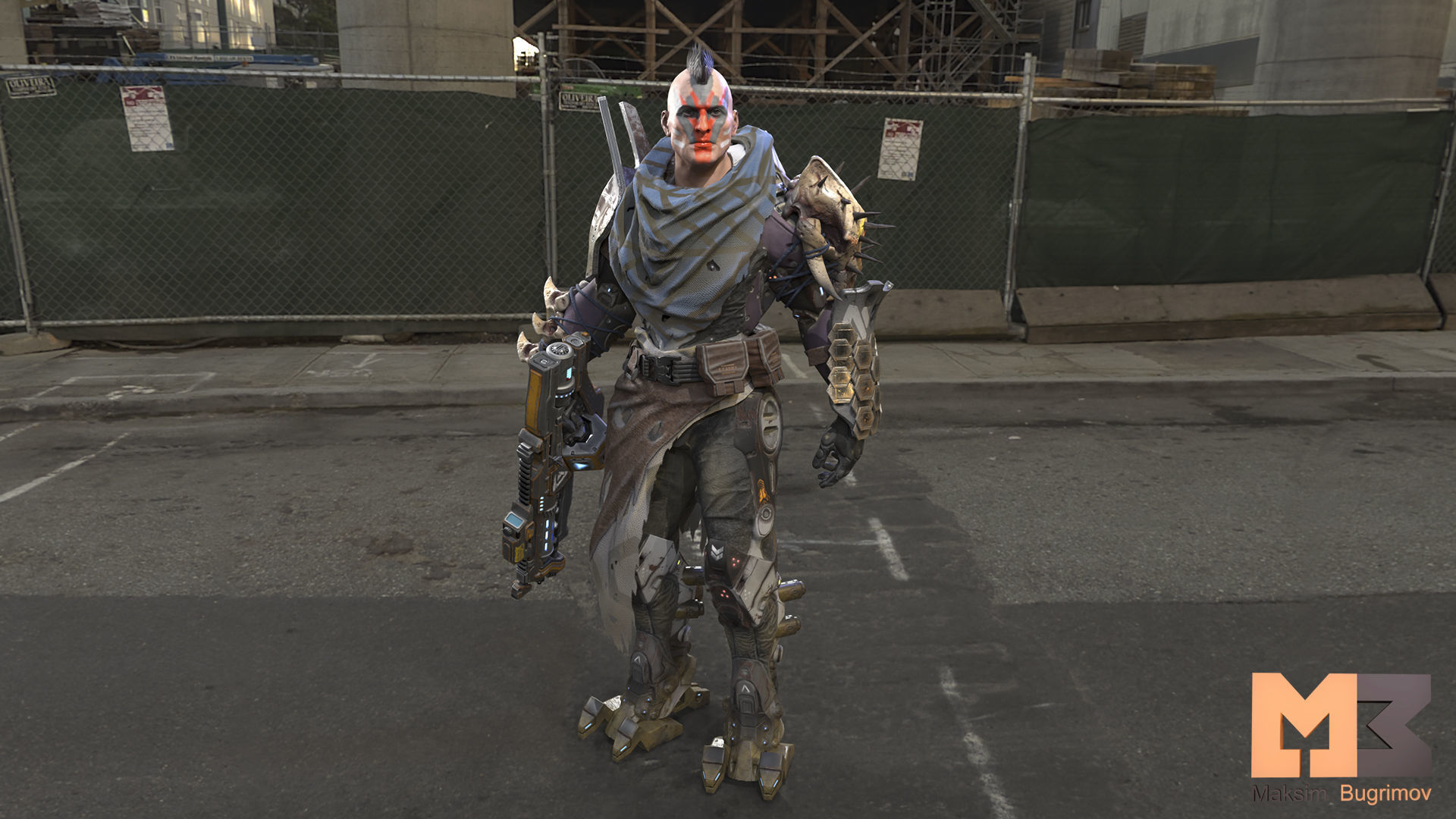 SCI-FI CHARACTER MARAUDER Low-poly 3D model_9