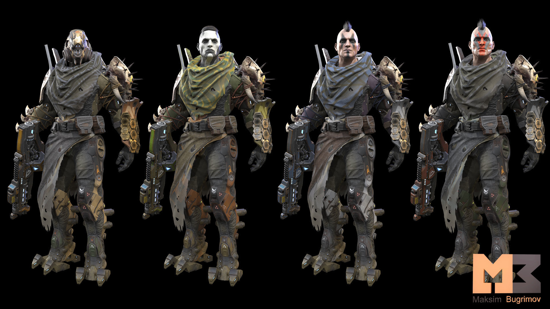 SCI-FI CHARACTER MARAUDER Low-poly 3D model_5