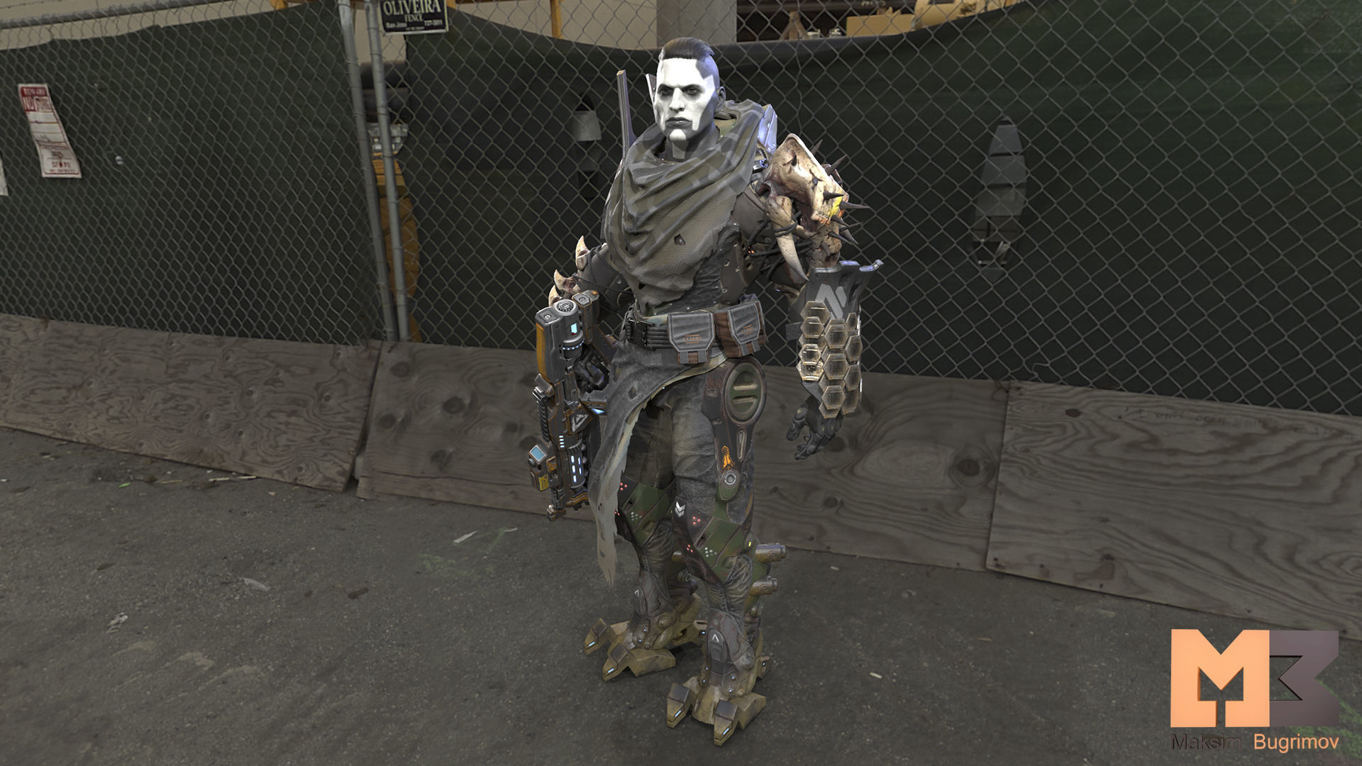 SCI-FI CHARACTER MARAUDER Low-poly 3D model_10