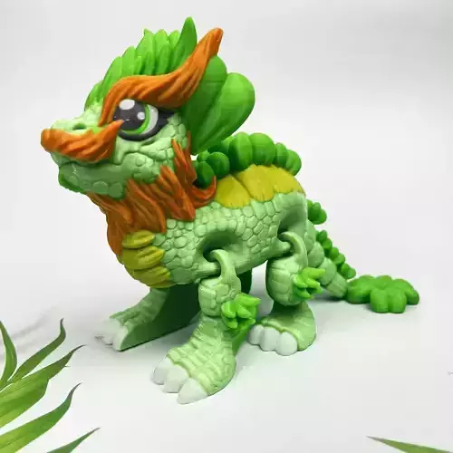 PRINT-IN-PLACE FLEXI CLOVER LEAF DRAGON ARTICULATED