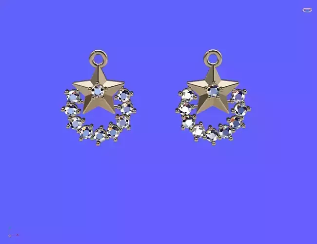 Earrings two gold star charms