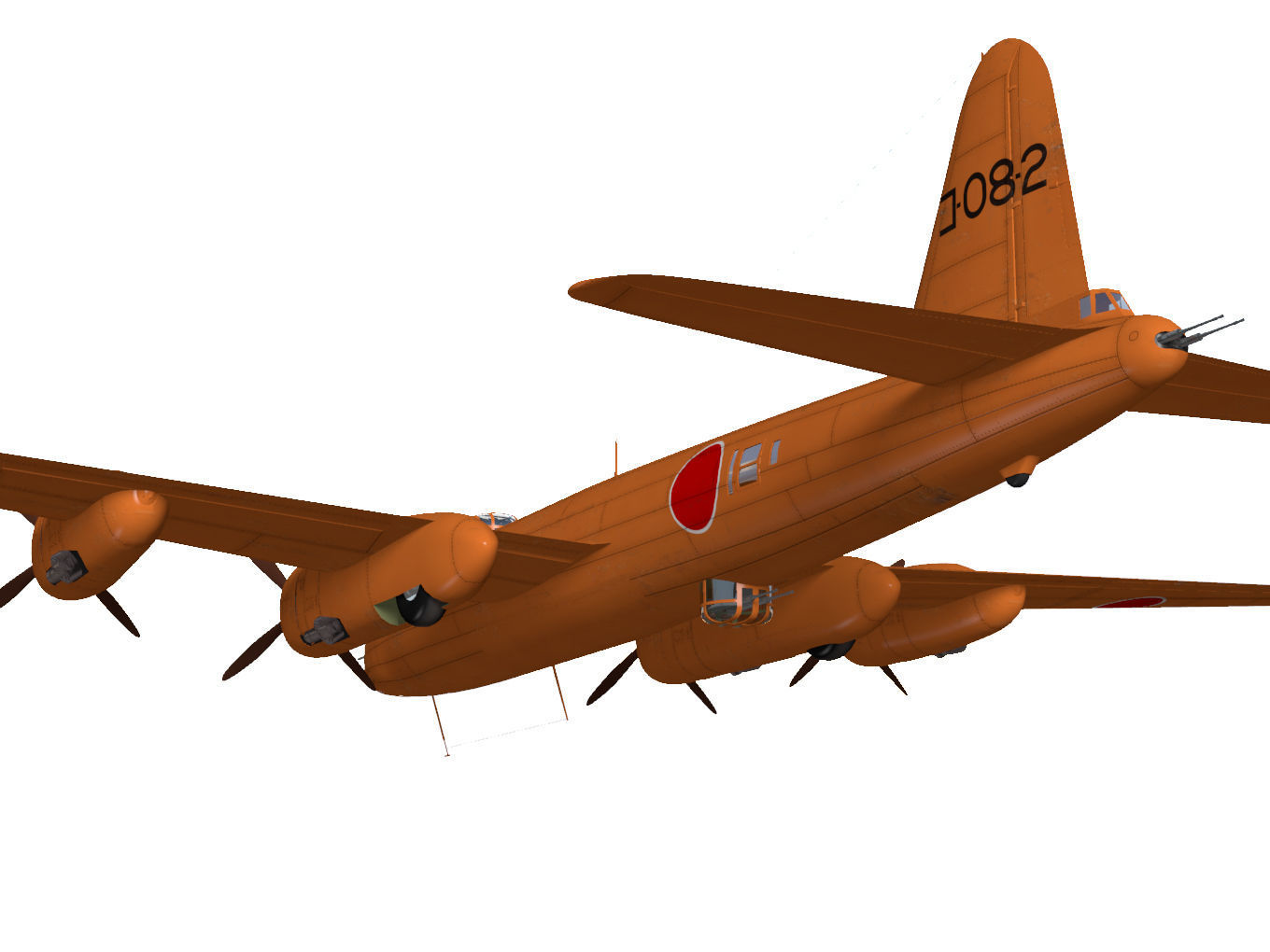 Nakajima G8N Renzan 3D model_5