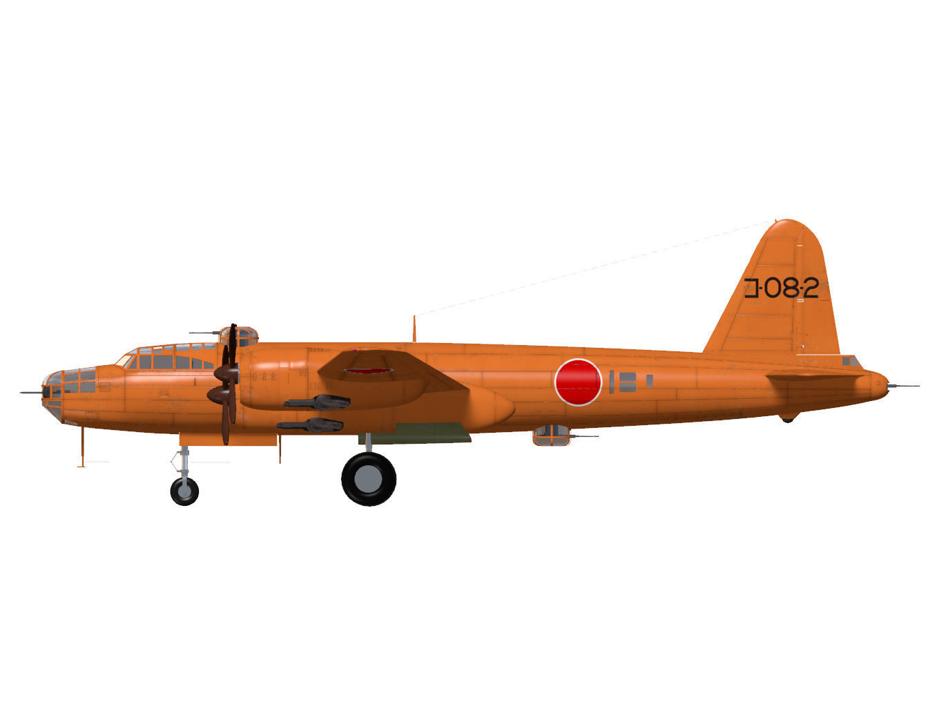 Nakajima G8N Renzan 3D model_10