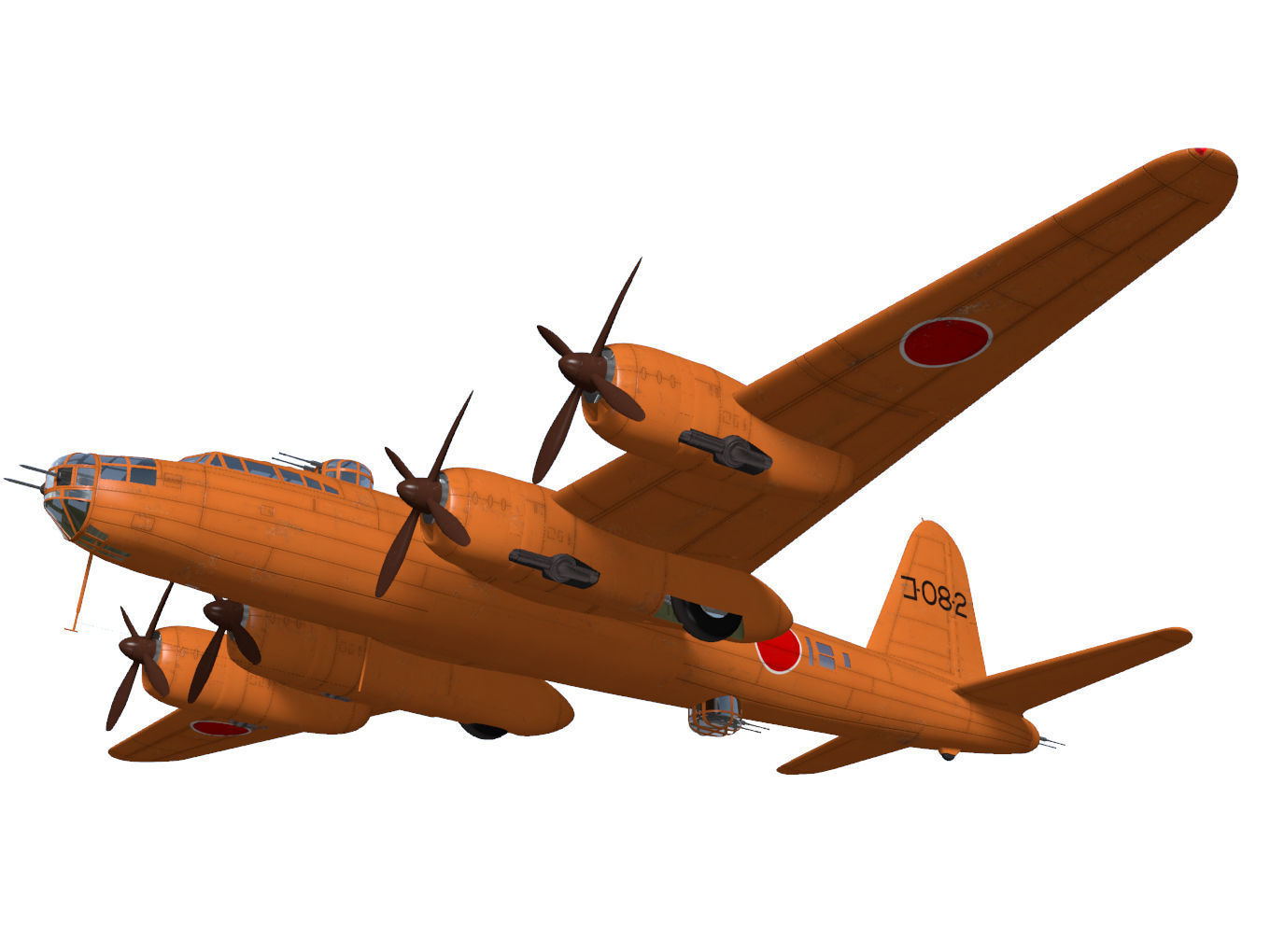 Nakajima G8N Renzan 3D model_3