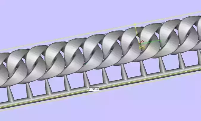 Round Bar Cuban Chain For Men 3D print model