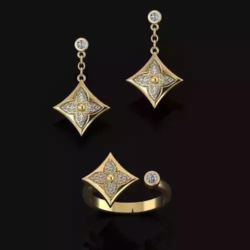 Louis Vuitton Ring and Earrings 