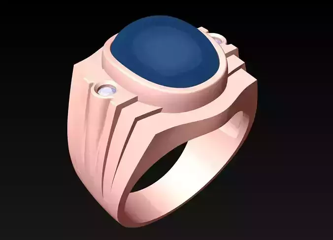 Oval stone ring - Mens Rings - N3275