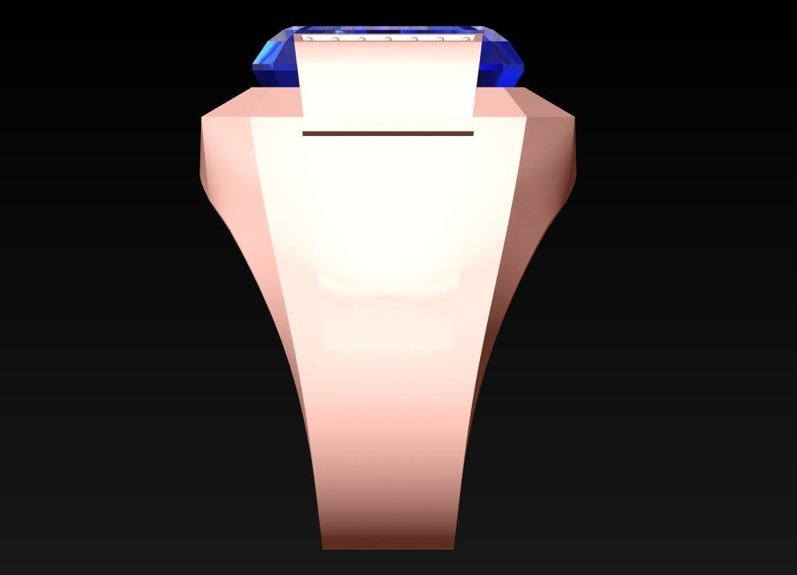 Rectangular Stone Rings - Mens Rings - N3119 3D print model_6