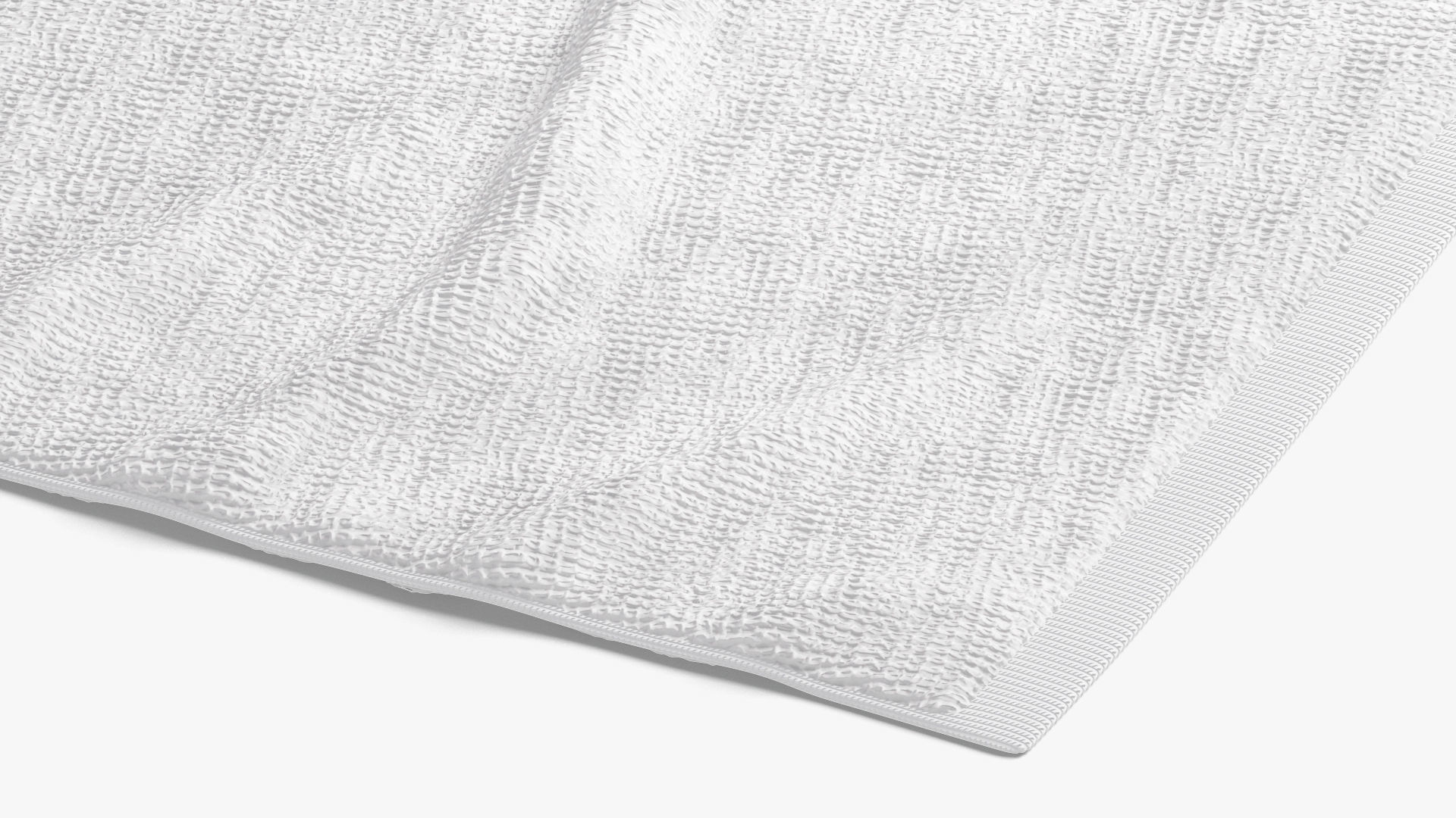 White Bath Towel Set - flat and crumpled beach pool towels Low-poly 3D model_4