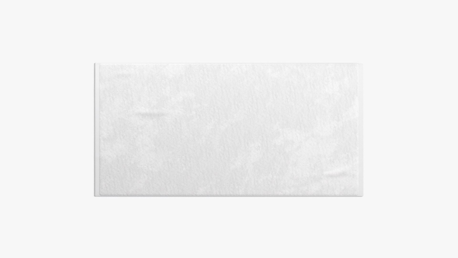 White Bath Towel Set - flat and crumpled beach pool towels Low-poly 3D model_3