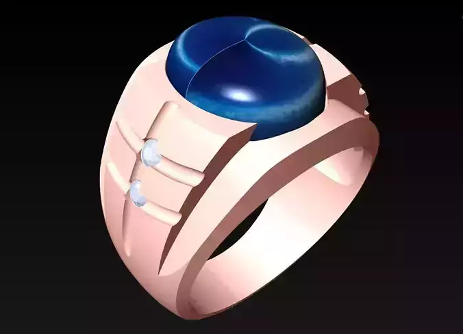 Oval stone ring - Mens Rings - N4133