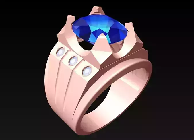 Oval stone ring - Mens Rings - N4120