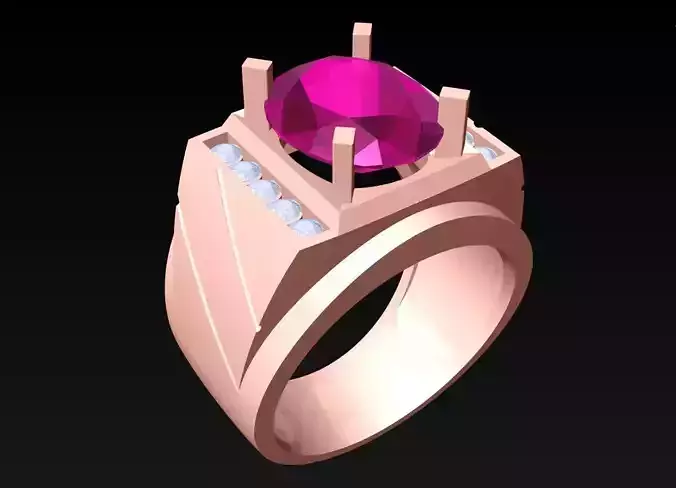 Oval Stone Ring - Diamond Ring - N4176