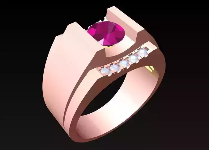 Diamond Rings - Mens Ring - N180 3D print model