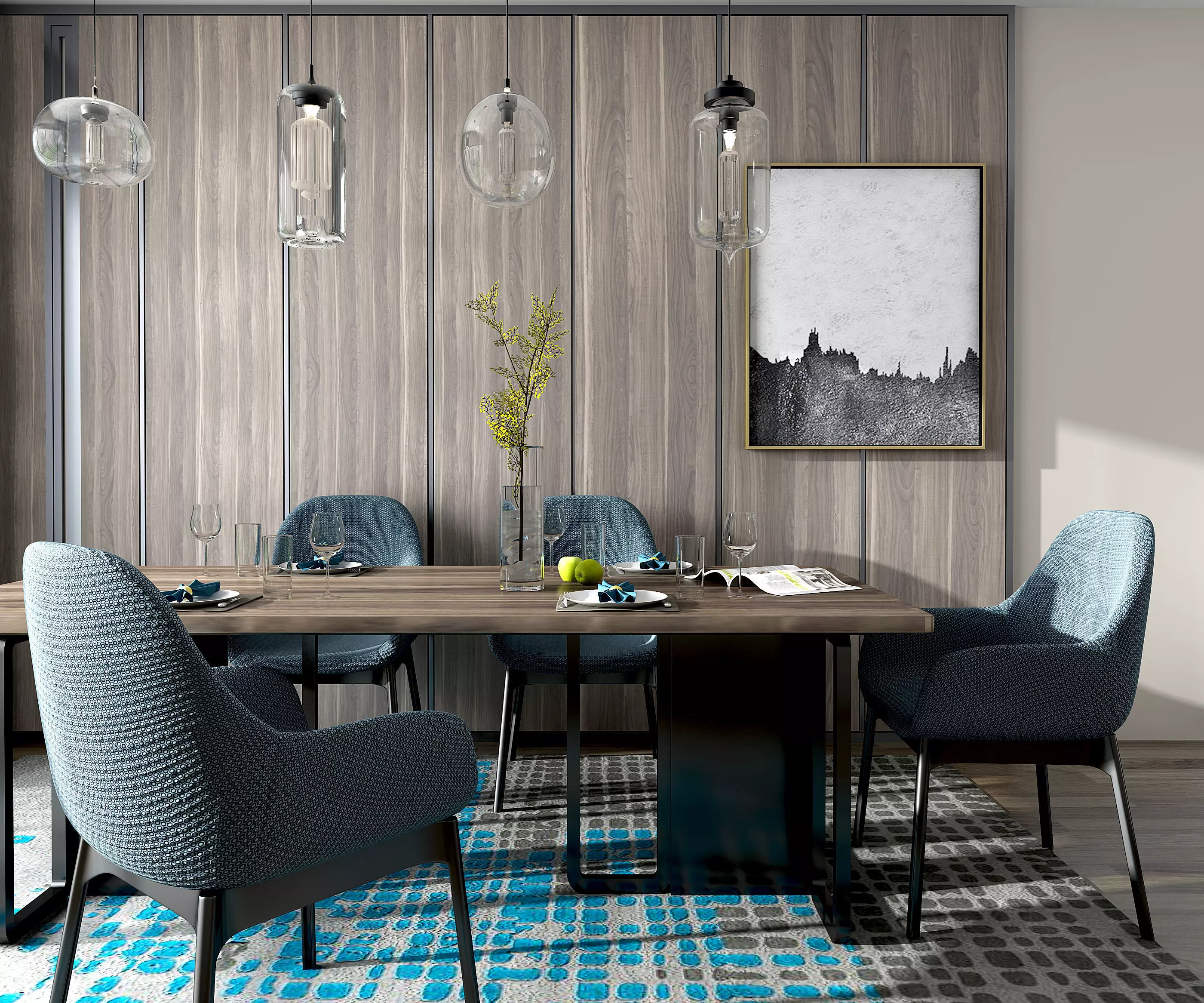 Modern Luxury Living Room Set 3D model