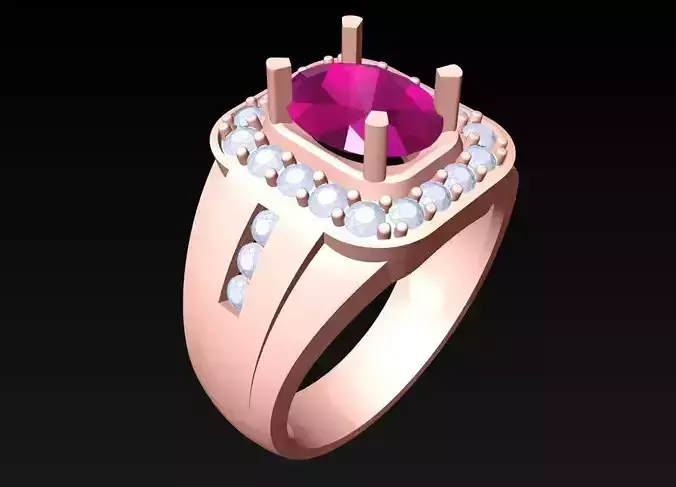 Oval Stone Ring - Diamond Ring - N4161