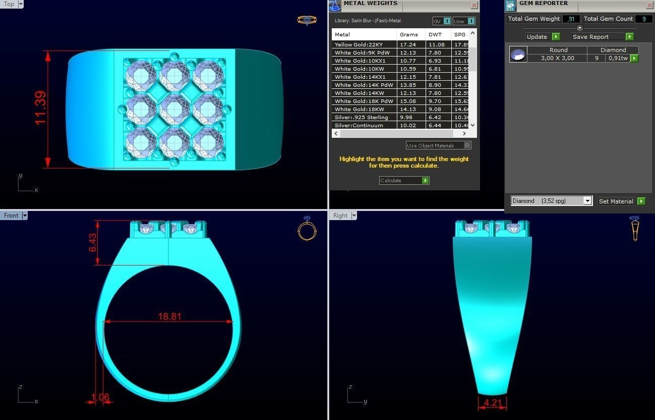 Diamond Rings  - N4108 3D print model_8