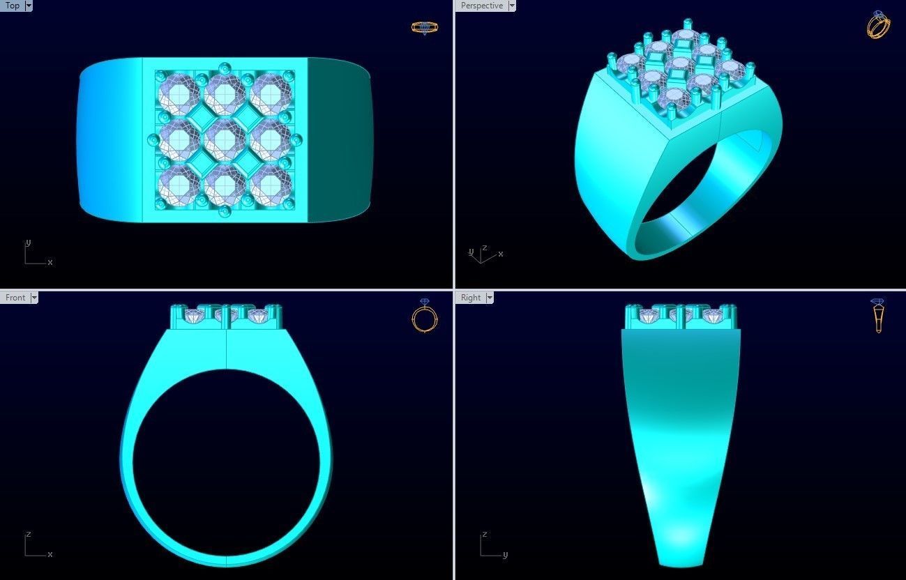 Diamond Rings  - N4108 3D print model_10