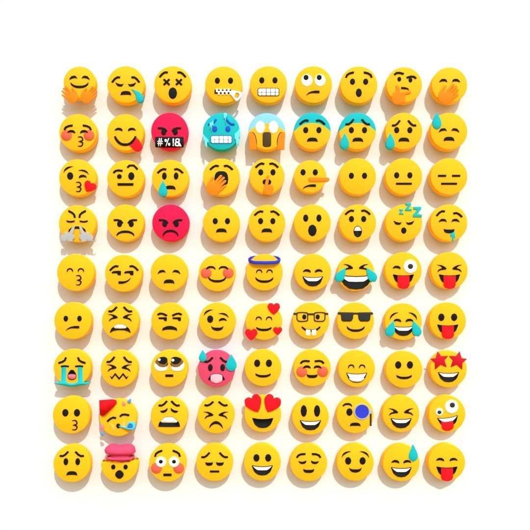 Emojis Pack 3D - The Mega Collection Bundle Low-poly 3D model_1