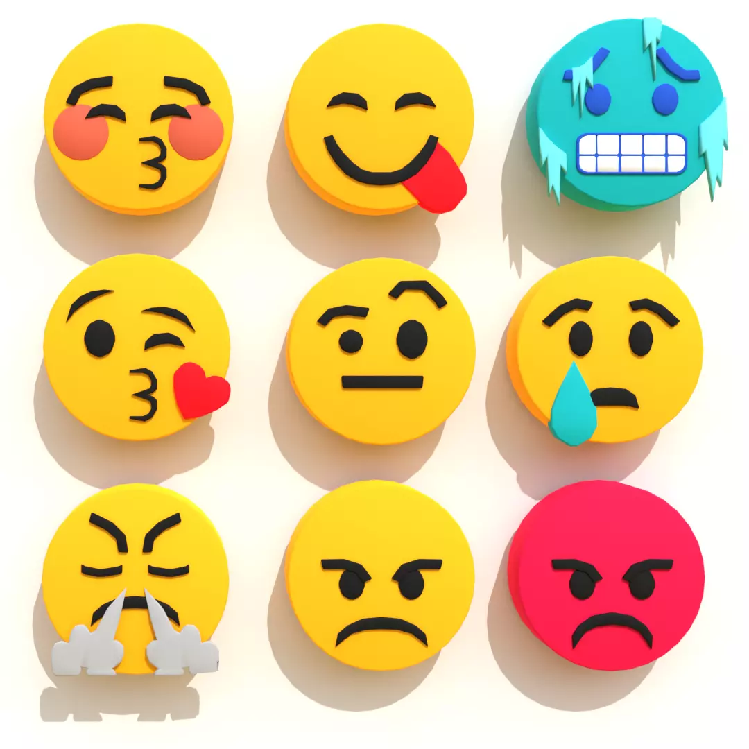 Emojis Pack 3D - The Mega Collection Bundle Low-poly 3D model_2