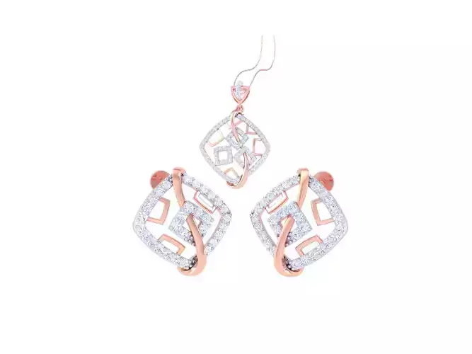 Earring Pendant Set 3dm STL OBJ FBX Renders Details