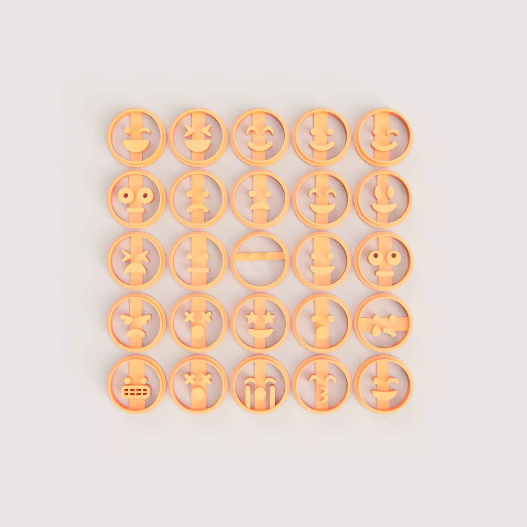 EMOJI COOKIE CUTTER SET 3D print model_0