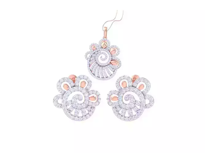 Earring Pendant Set 3dm STL OBJ FBX Renders Details