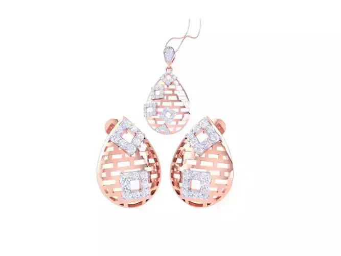 Earring Pendant Set 3dm STL OBJ FBX Renders Details