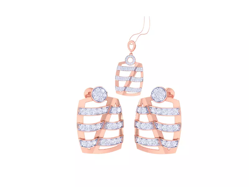 Earring Pendant Set 3dm STL OBJ FBX Renders Details 3D print model_0