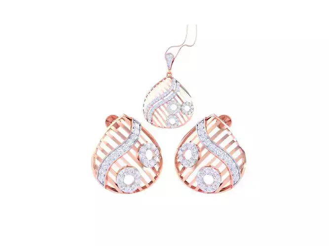 Earring Pendant Set 3dm STL OBJ FBX Renders Details