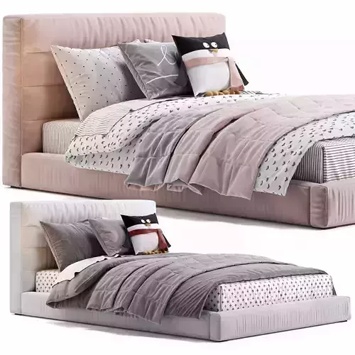 PB Hudson Upholstered Bed 3D model