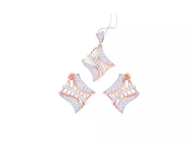 Earring Pendant Set 3dm STL OBJ FBX Renders Details