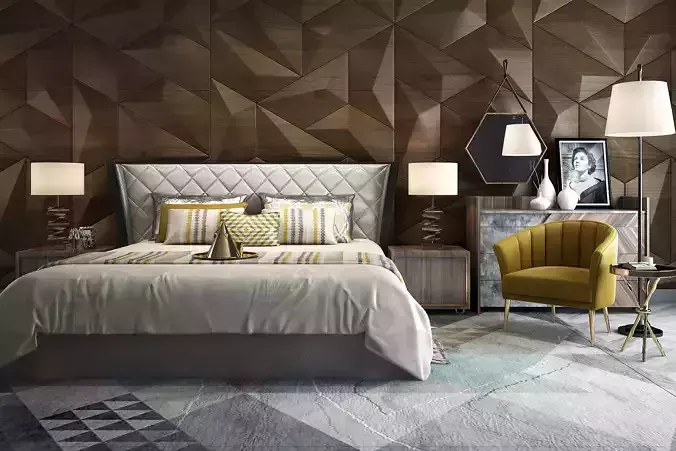 Modern Luxury badRoom Set 3D model