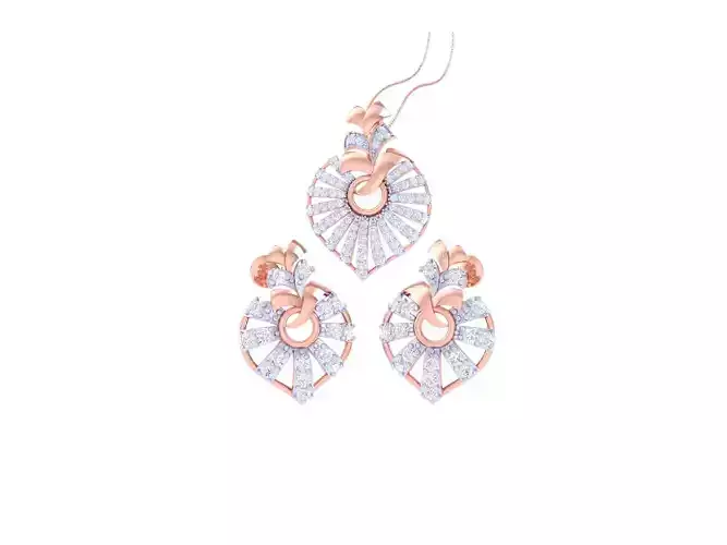 Earring Pendant Set 3dm STL OBJ FBX Renders Details