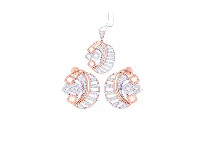 Earring Pendant Set 3dm STL OBJ FBX Renders Details
