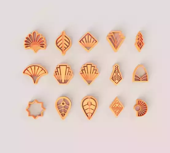 ART DECO POLYMER CUTTER SET 3D print model