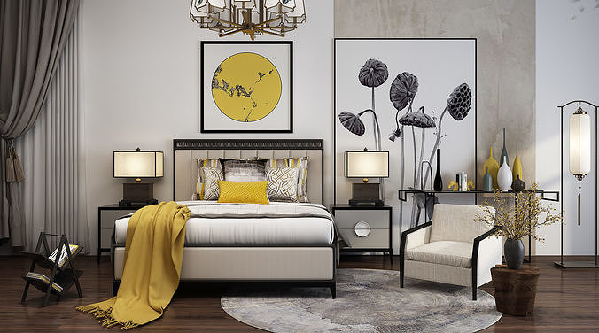 Modern Luxury badRoom Set  3D model