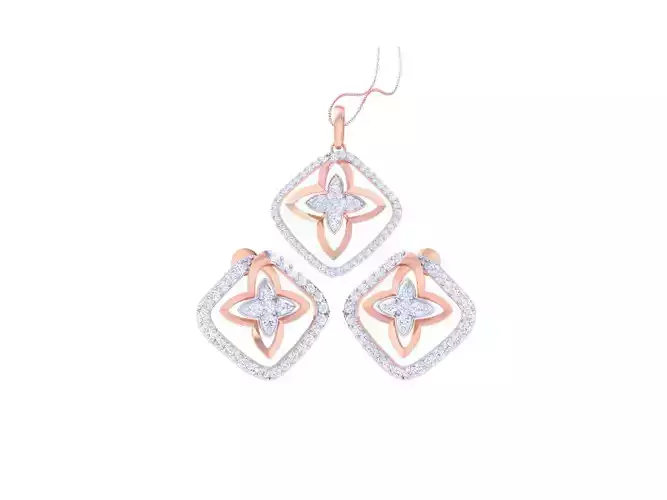 Earring Pendant Set 3dm STL OBJ FBX Renders Details