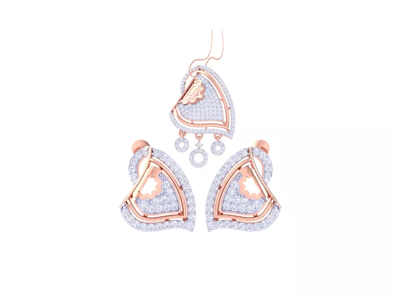 Earring Pendant Set 3dm STL OBJ FBX Renders Details 3D print model_0