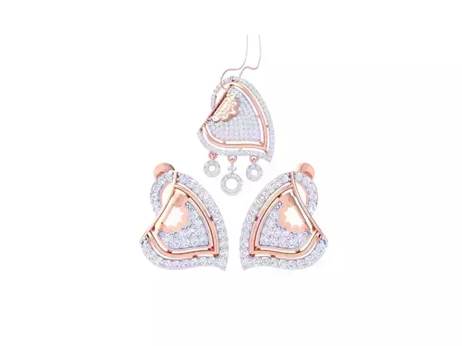 Earring Pendant Set 3dm STL OBJ FBX Renders Details