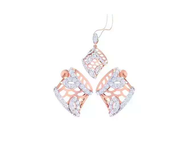 Earring Pendant Set 3dm STL OBJ FBX Renders Details