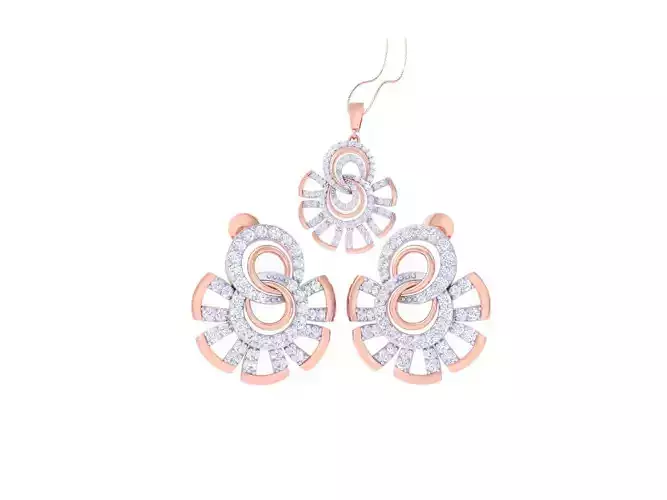 Earring Pendant Set 3dm STL OBJ FBX Renders Details