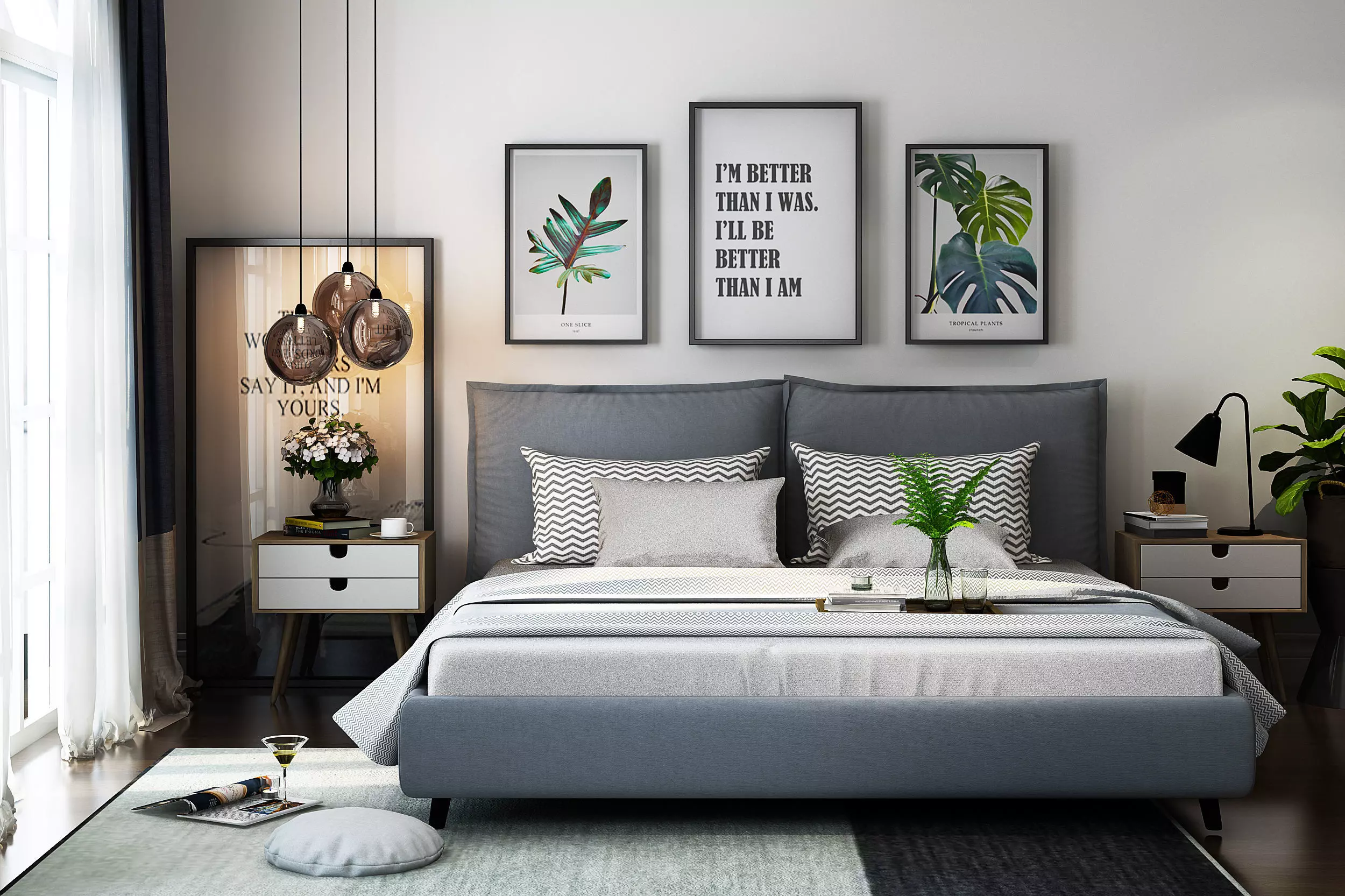 Modern Luxury badRoom Set 3D model_0