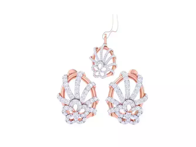 Earring Pendant Set 3dm STL OBJ FBX Renders Details