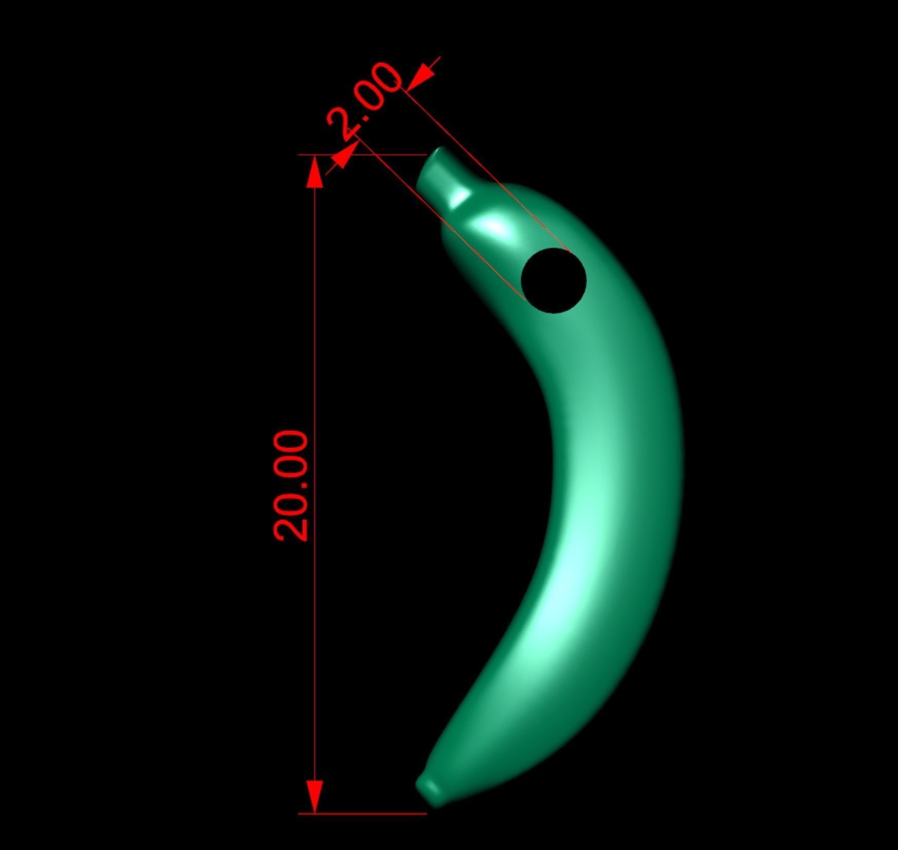 Gold Banana Fruit Pendant  3D print model_9