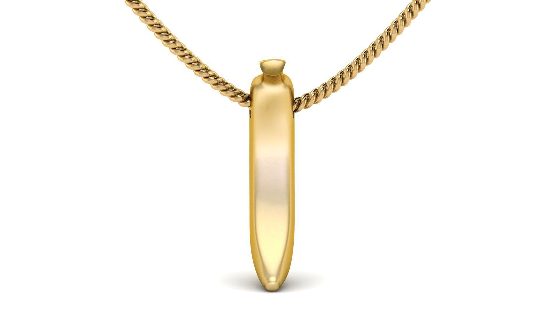 Gold Banana Fruit Pendant  3D print model_4