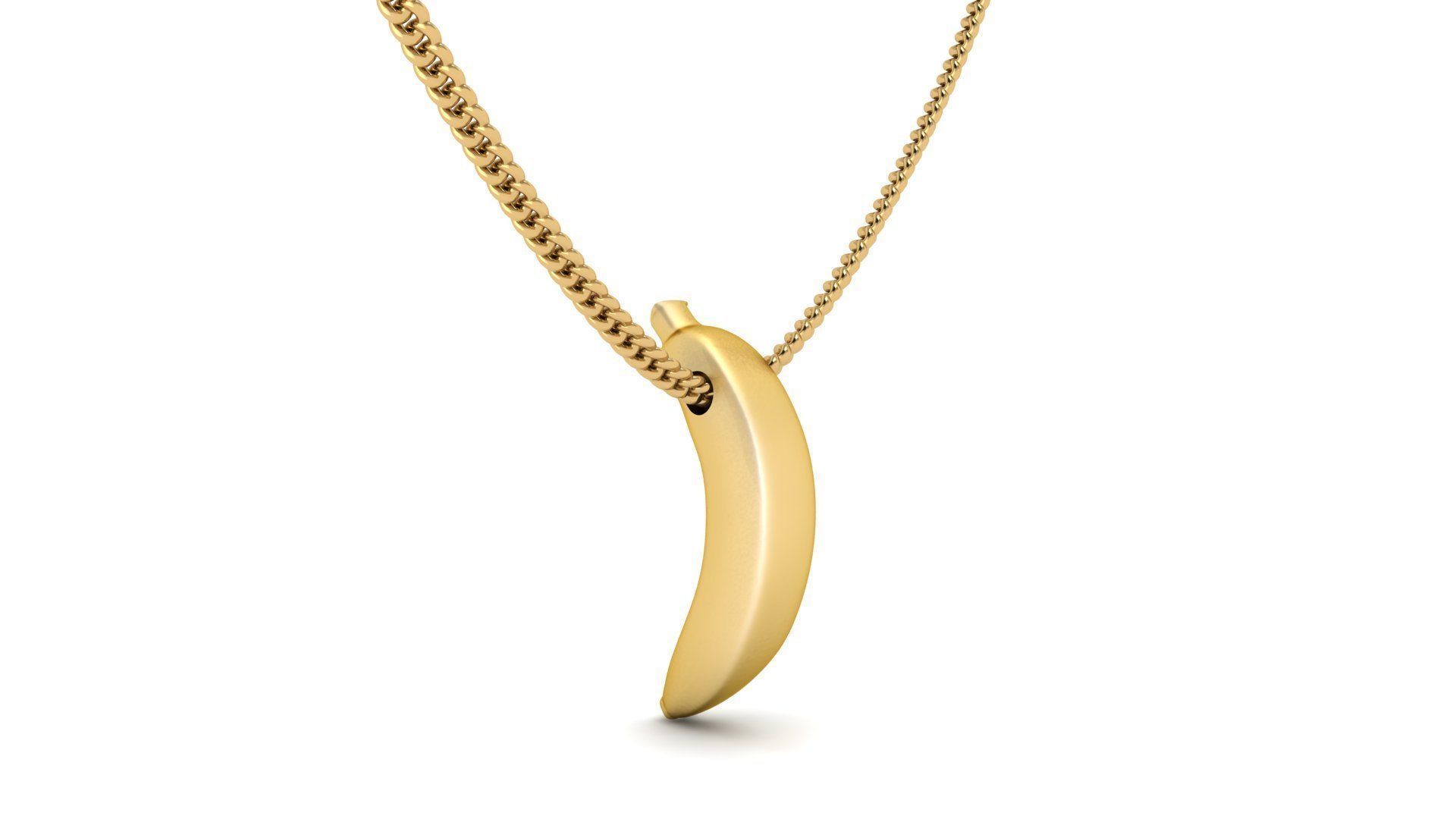 Gold Banana Fruit Pendant  3D print model_5