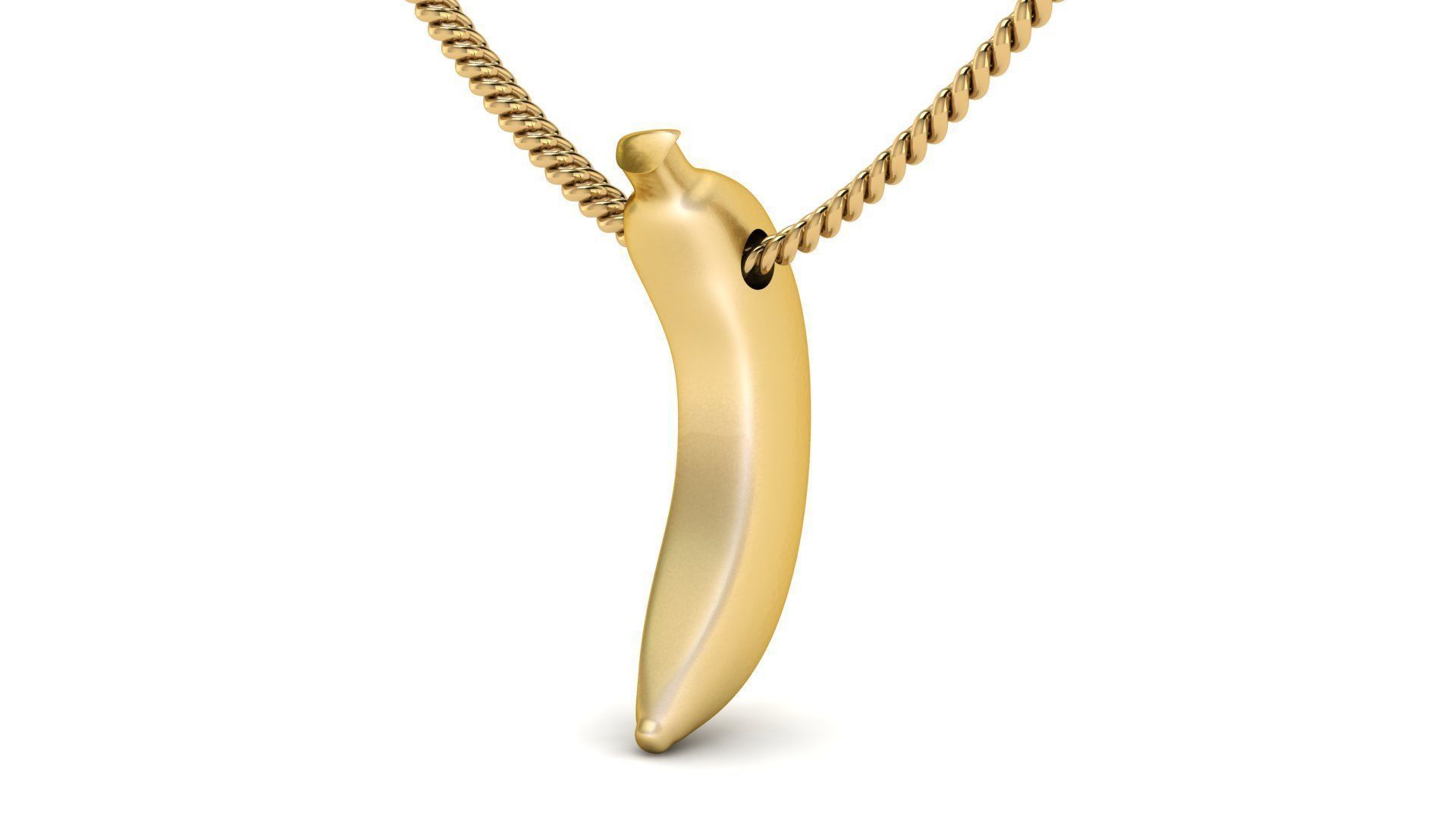 Gold Banana Fruit Pendant  3D print model_3