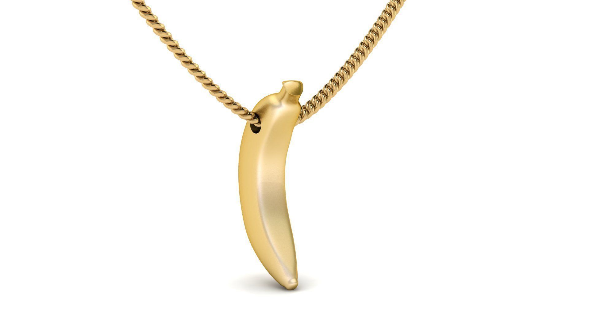 Gold Banana Fruit Pendant  3D print model_2
