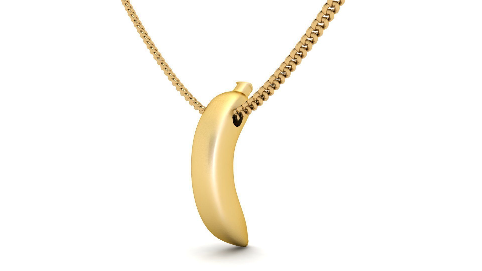 Gold Banana Fruit Pendant  3D print model_6
